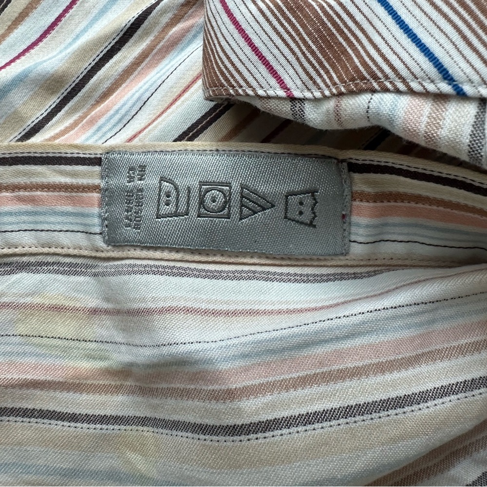 Thomas Dean Striped Men’s Dress Shirt Large - Picture 3 of 7